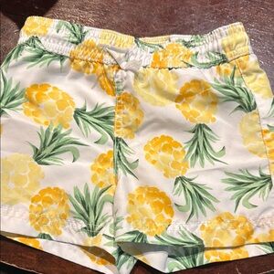 Tropical Pineapple Print Shorts